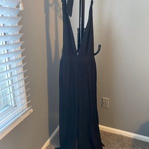 Halter pant romper summery black size small